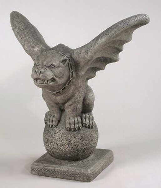 Gargoyle On Globe Sculpture Cast Stone Gothic architecture Statue